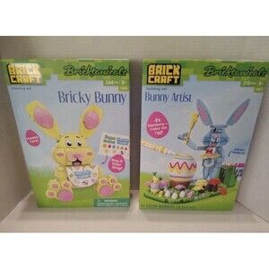 Lot Of 2 Brick Craft Easter Bunny Brick Build Sets Bricky Bunny And Bunny Artist